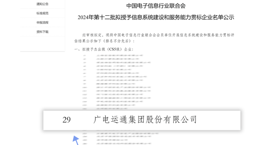 广电运通成为全国首批杰出级（CS5）信息系统建设和服务能力企业